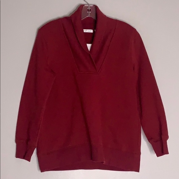 Vintage Sweaters - Hastings & Smith Shawl collar preppy pullover S/P cranberry sweater vintage